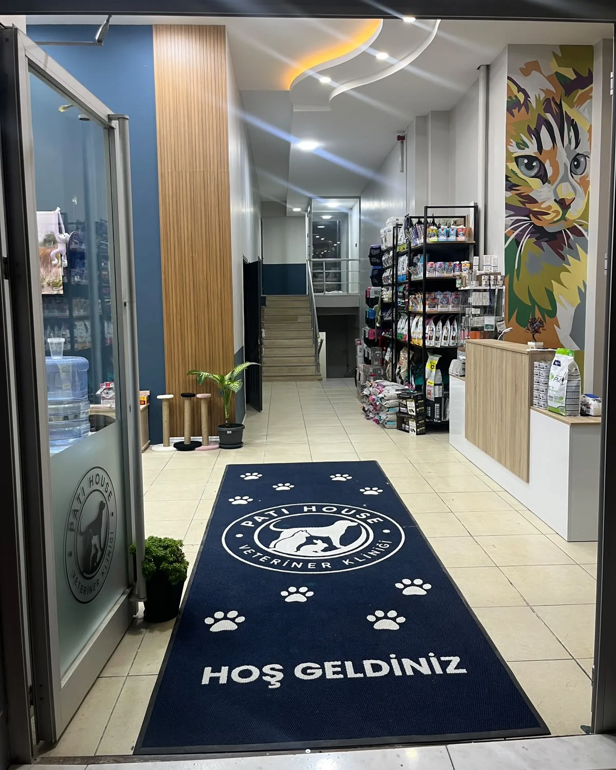 Pati House Veteriner Kliniği girişi ve danışma alanı